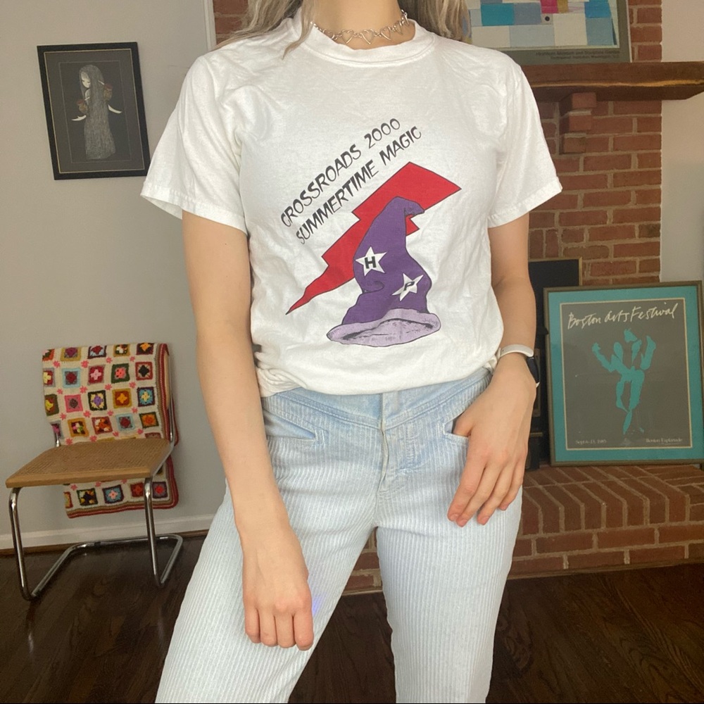 Vintage Y2K 2000 Harry Potter Spoof Summertime Magic Wizard Graphic Tee - Picture 3 of 12